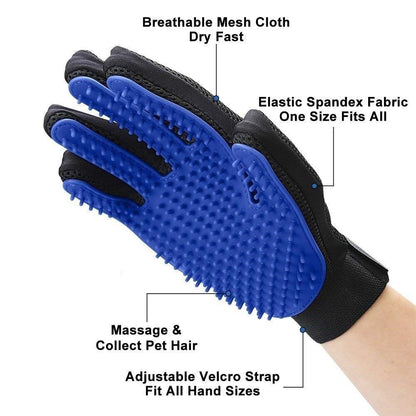 Pet Dog Cat Massage Hair Brush Glove Grooming Fur Remover Cleaning Deshedding (1 Pair)