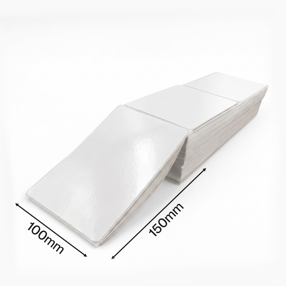 1000PCS Direct Thermal 100mmx150mm Fanfold Labels White Perforated-2100035023100055553