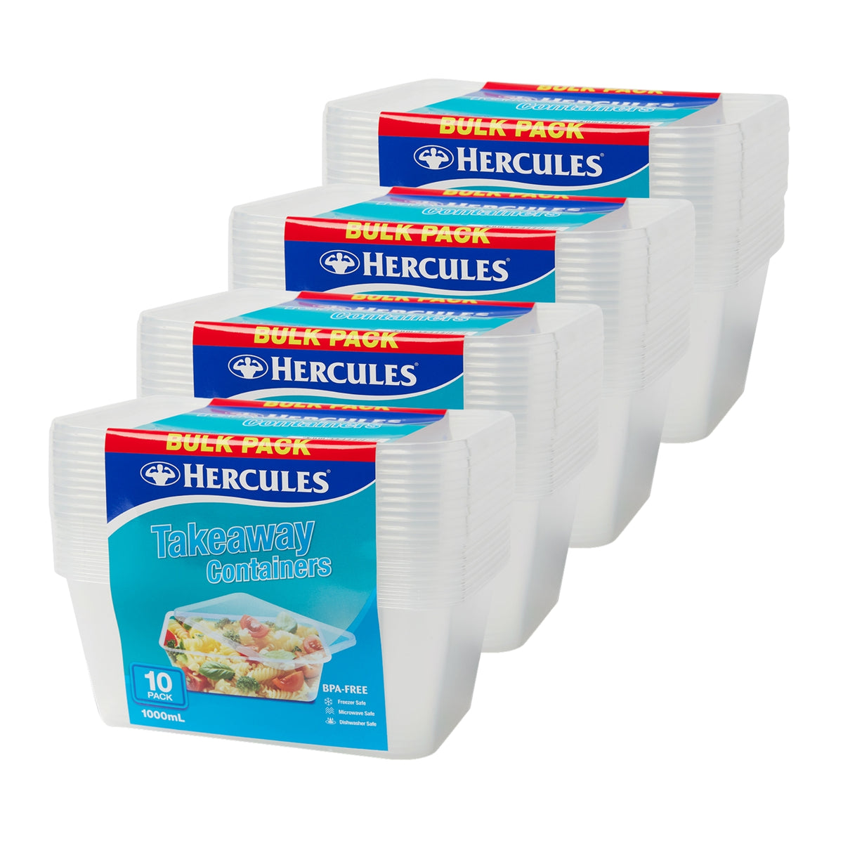 Hercules Takeaway Food Containers 10pk x 1000ml x4-2050056822487912448