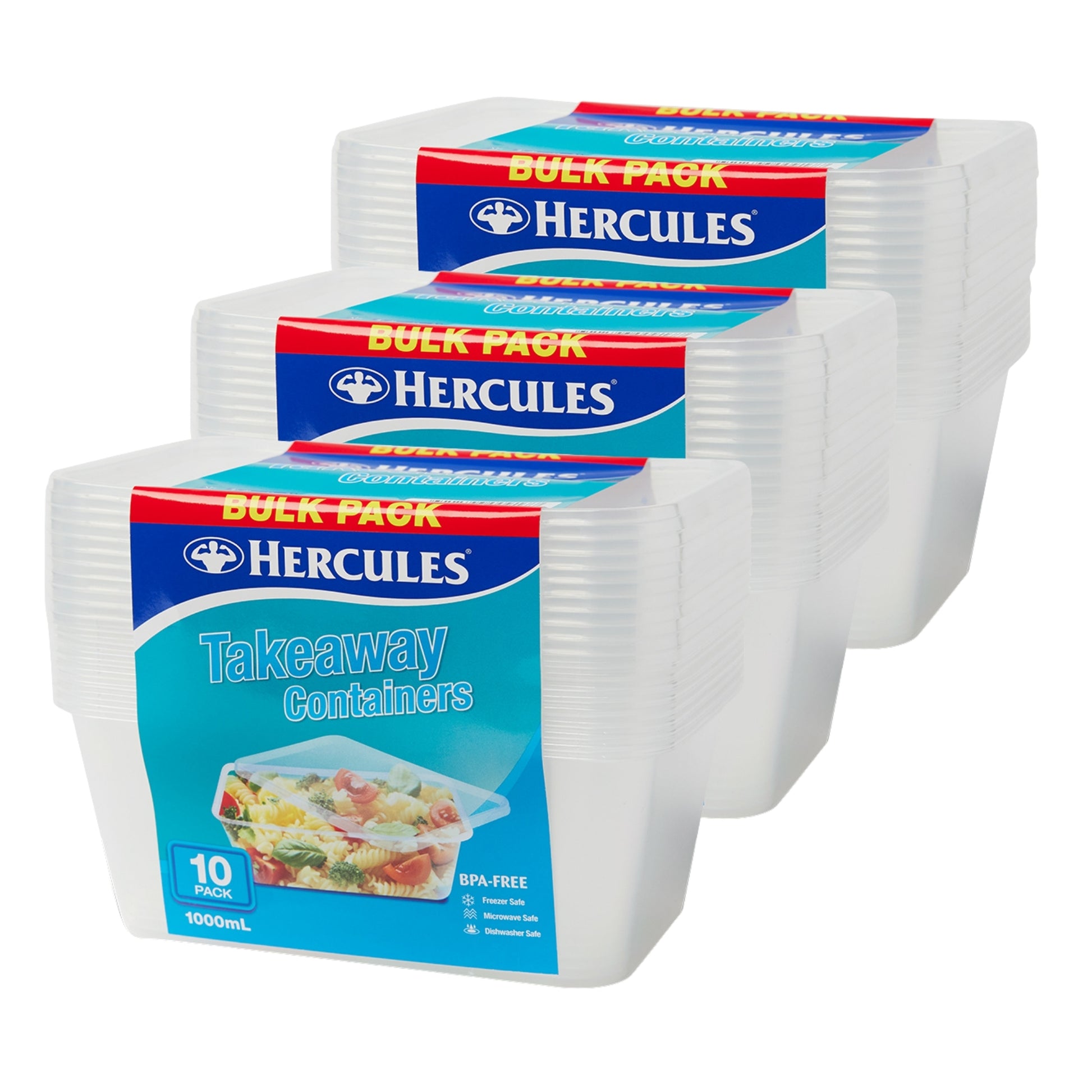 Hercules Takeaway Food Containers 10pk x 1000ml x3-2050056822315945984