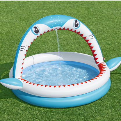 Bestway 1.63m x 1.27m x 92cm Sharktastic Sprinkler Play Pool-2050056755077058561