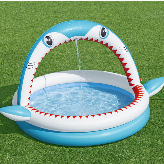 Bestway 1.63m x 1.27m x 92cm Sharktastic Sprinkler Play Pool-2050056755077058561