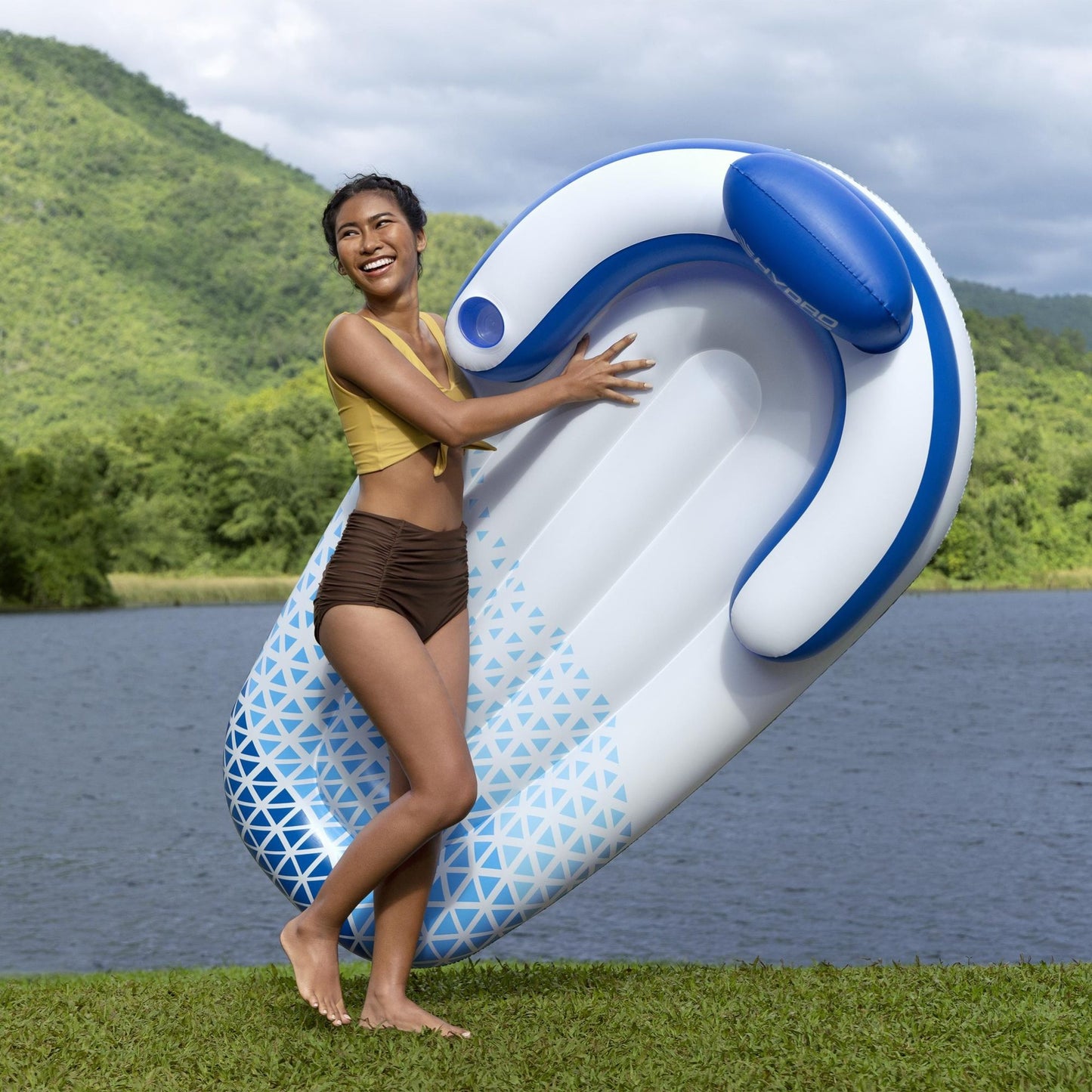 Hydro-Force 1.91m x 1.07m Indigo Wave Lounge-2050056826573164546