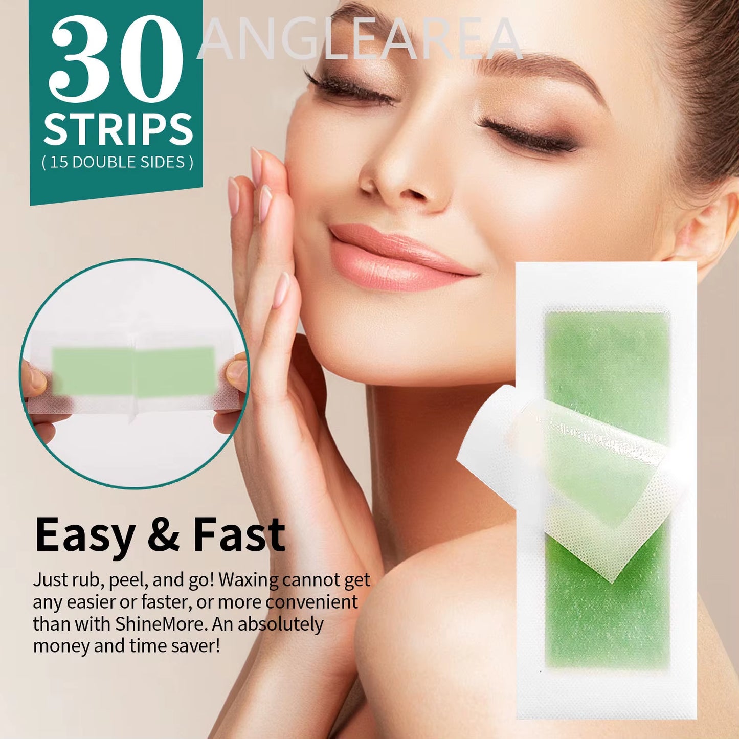 30Pcs Facial Hair Removal Wax Strip per Box Professional Non Woven Face Lip Eyebrow Women'S Body Hair Removal