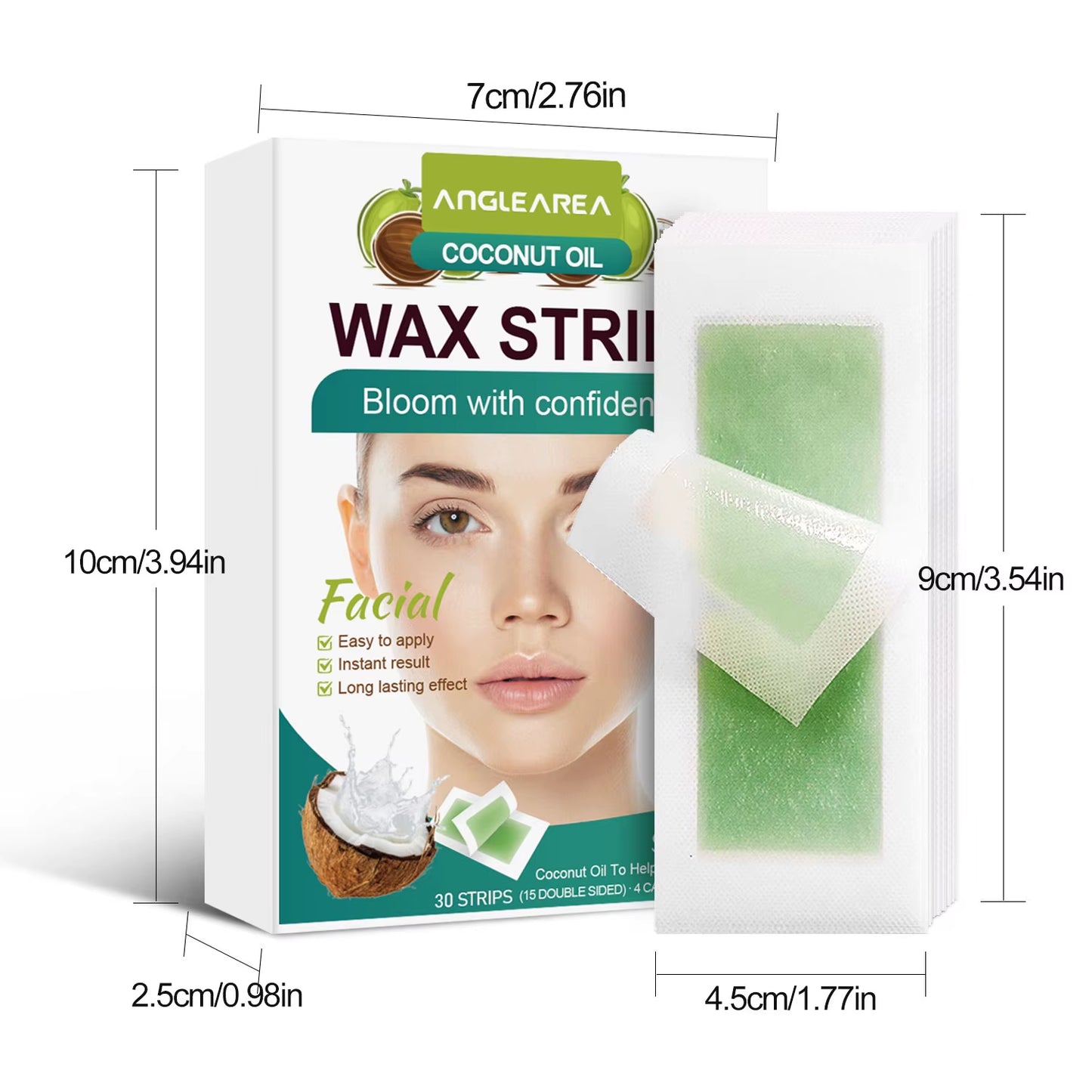 30Pcs Facial Hair Removal Wax Strip per Box Professional Non Woven Face Lip Eyebrow Women'S Body Hair Removal
