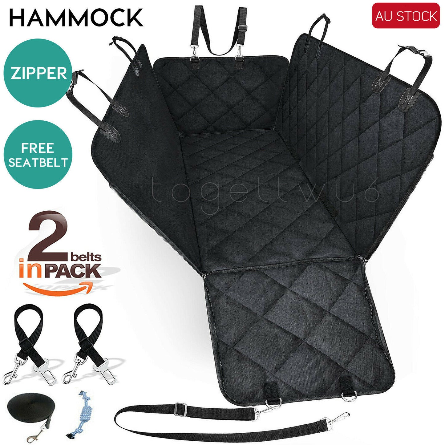 Premium Waterproof Pet Car Seat Cover Hammock - Non-Slip Protector for Dogs and Cats
