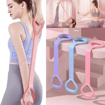 8-Character Elastic Belt Yoga Auxiliary Puller for Home Fitness - Women's Open Shoulder and Back Stretcher