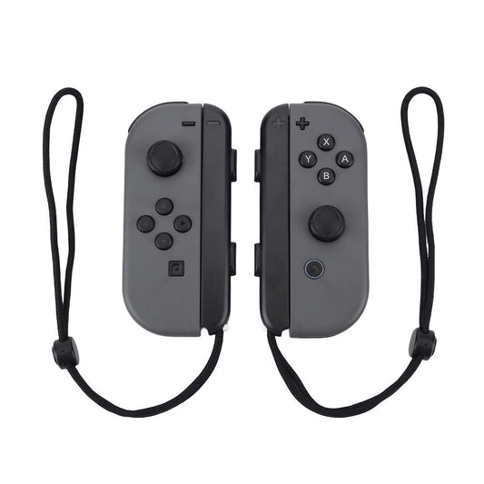 Wireless Controller Gamepad For Nintendo Switch Joy Con Left + Right - Grey + Wrist Strap