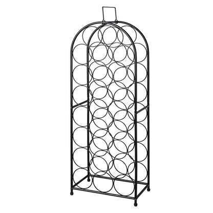 Levede 23 Bottle Wine Rack Kitchen Home Floor Storage Organiser Metal Black-2100035036840595456