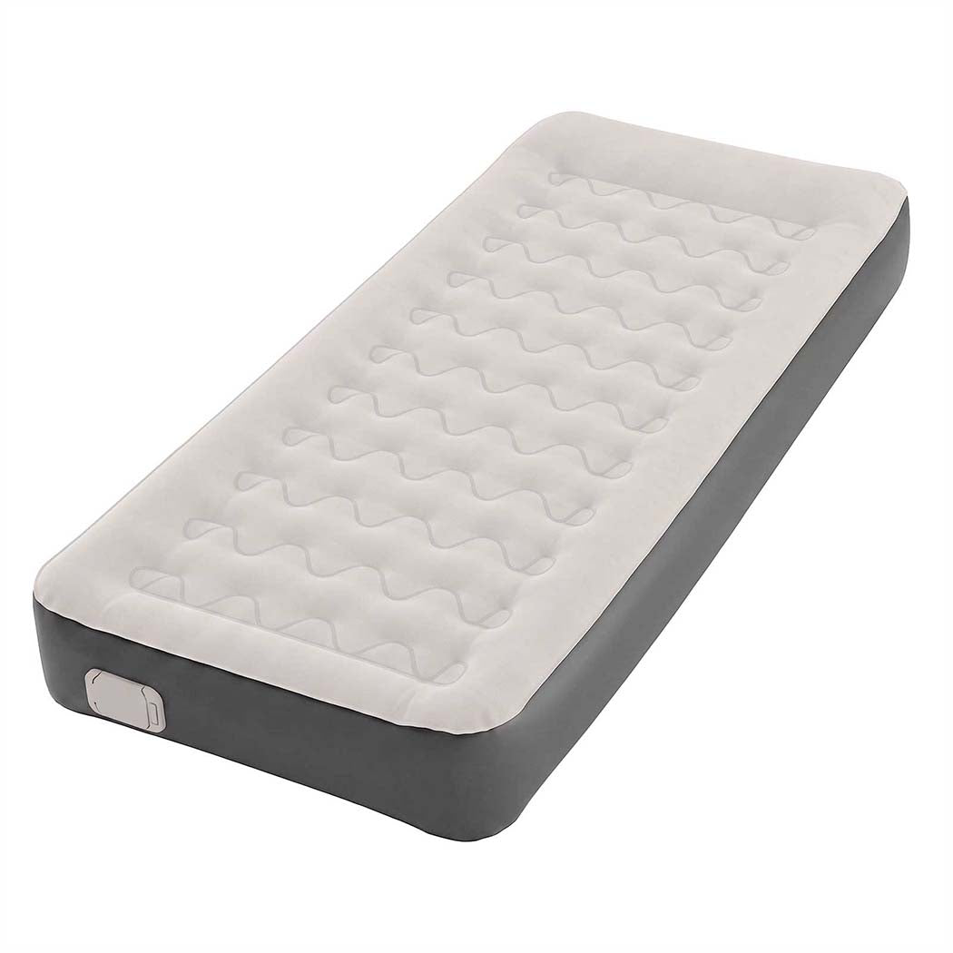 DreamZ Inflatable Mattress TPU Air Bed with Pillow Pump Camping Single Grey-2109799596824399873