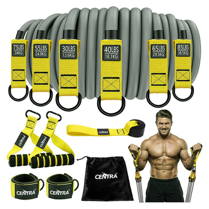 Centra 12 Pcs Resistance Bands Set Heavy Duty Workout Bands Strength Training-2050059020710055936