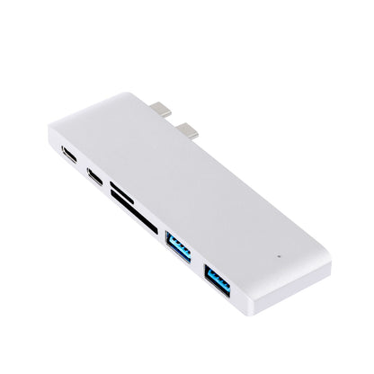 USB 3.0 Type-C HUB 6 Port Powered Adapter Silver-2065254514335813632