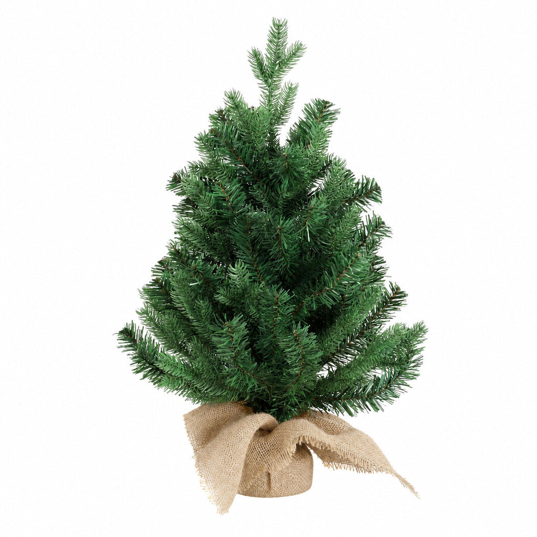 Santaco Christmas Tree 63cm Mini Xmas Tree 75 PVC Branches PVC Burlap Green-2100035037390049280