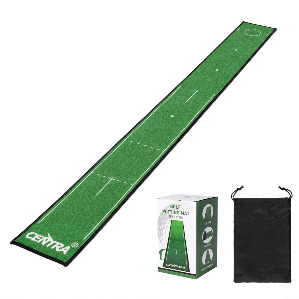 Centra Golf Putting Mat 250cm Nylon Surface 10-Speed Roll Indoor Outdoor Green-2109799593494122497