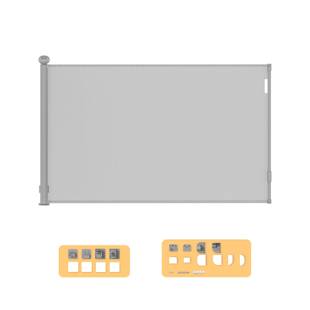 BoPeep Retractable Baby Safety Gates 300cm Grey 300 cm-2065254495360782336