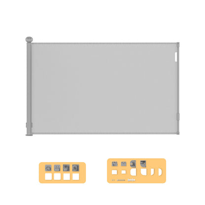 BoPeep Retractable Baby Safety Gates 300cm Grey 300 cm-2065254495360782336