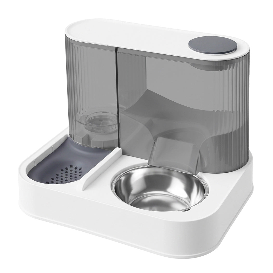 PaWz Automatic Cat Feeder Gravity Food and Water Dispenser for Home Travel White-2109799598678282241
