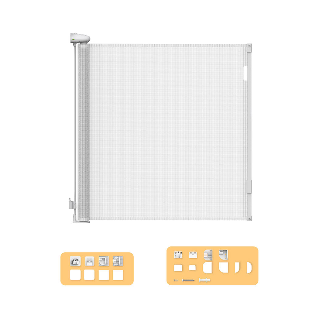 BoPeep Retractable Baby Safety Gates 150cm White 150 cm-2006733052620967936