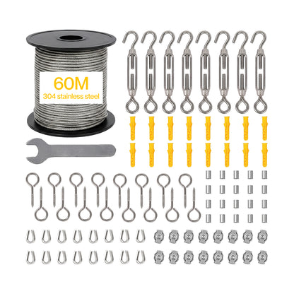 Traderight Wire Rope Kit 60M 2mm Stainless Steel Garden for Climbing Plants-2109799594773385217