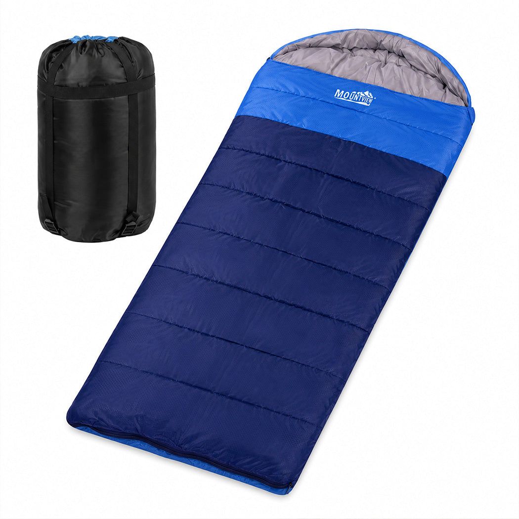 Mountview Sleeping Bag Extra Wide 230x100cm 3 Season Waterproof Hiking Blue-2100035033090887680