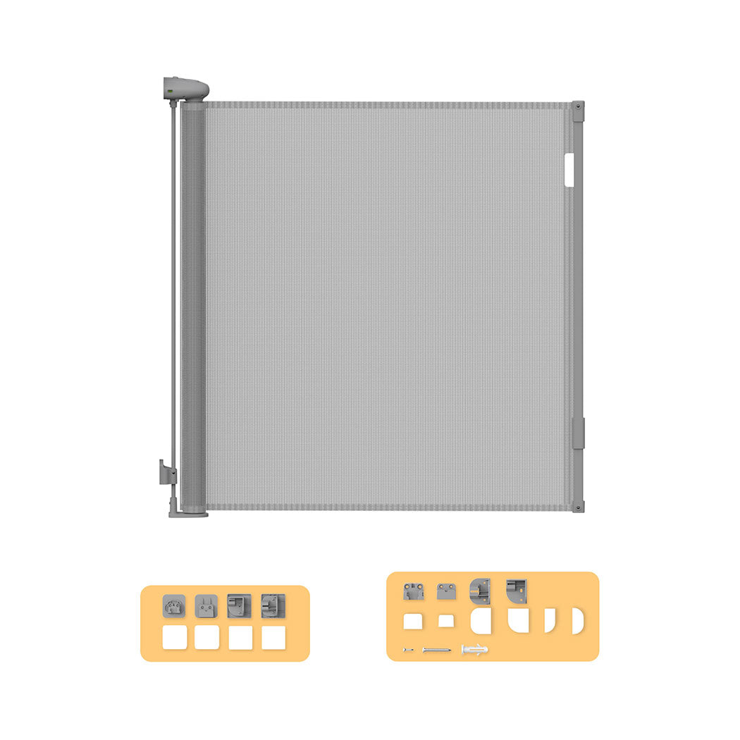 BoPeep Retractable Baby Safety Gates 150cm Grey 150 cm-2029387267486912512