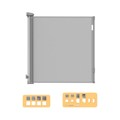 BoPeep Retractable Baby Safety Gates 150cm Grey 150 cm-2029387267486912512