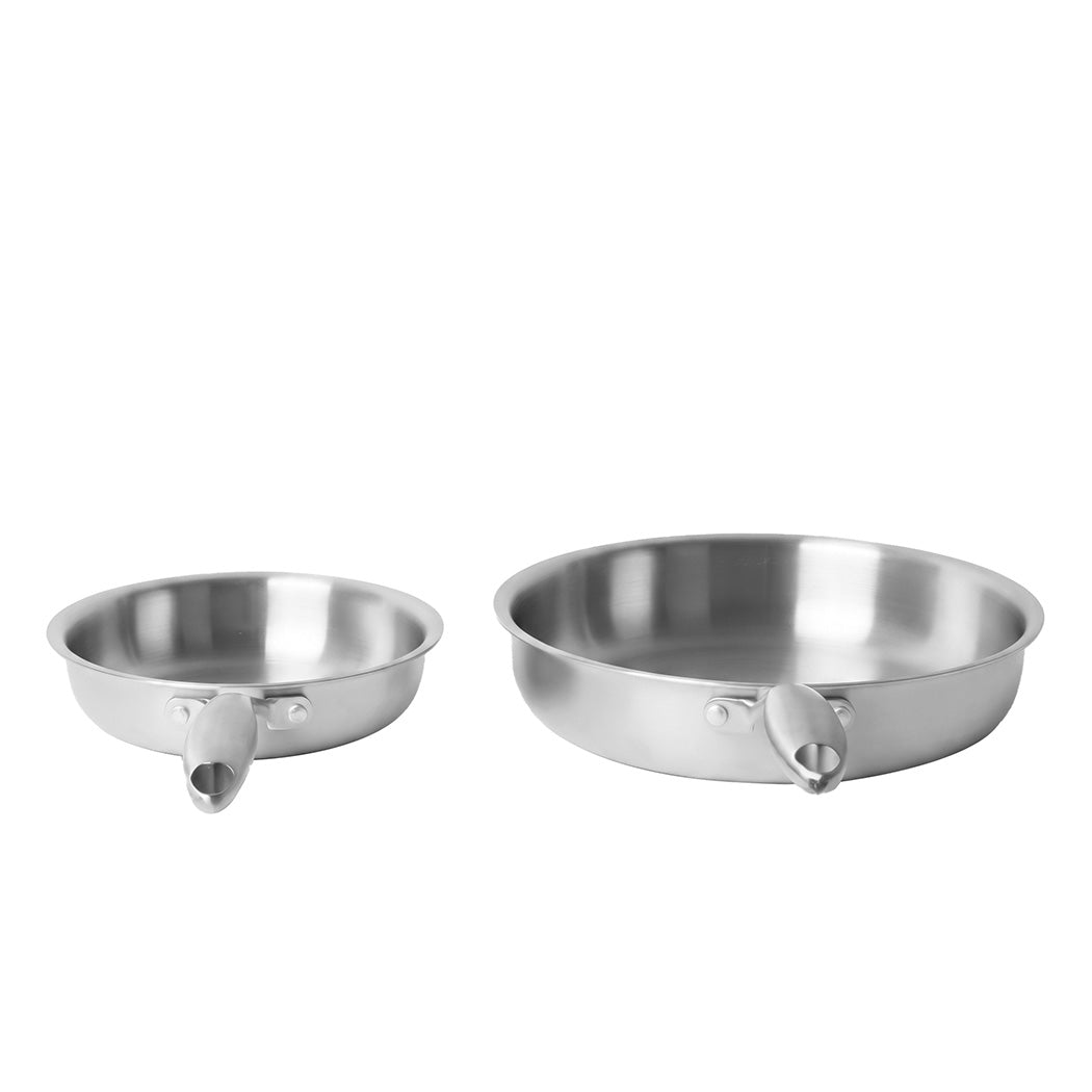 TOQUE Stainless Steel Frying Pan Set Tri Ply Even Heat For Family Cooking 2pc-2109799596233003009