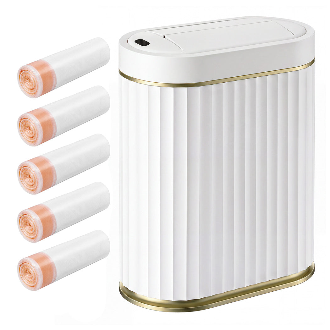Toque Sensor Rubbish Bin Automatic Touchless 7L Butterfly Lid Bathroom White-2109799595943596033