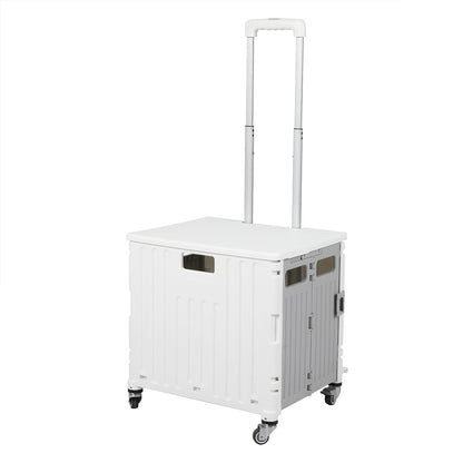 Folding Shopping Trolley Cart Portable Beige-2006733034015035392