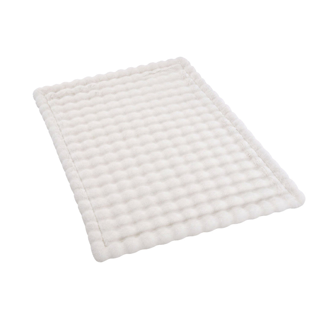 DreamZ Throw Blanket Fluffy Bubble Sofa Blanket Washable 130x150cm White-2109799587588542465
