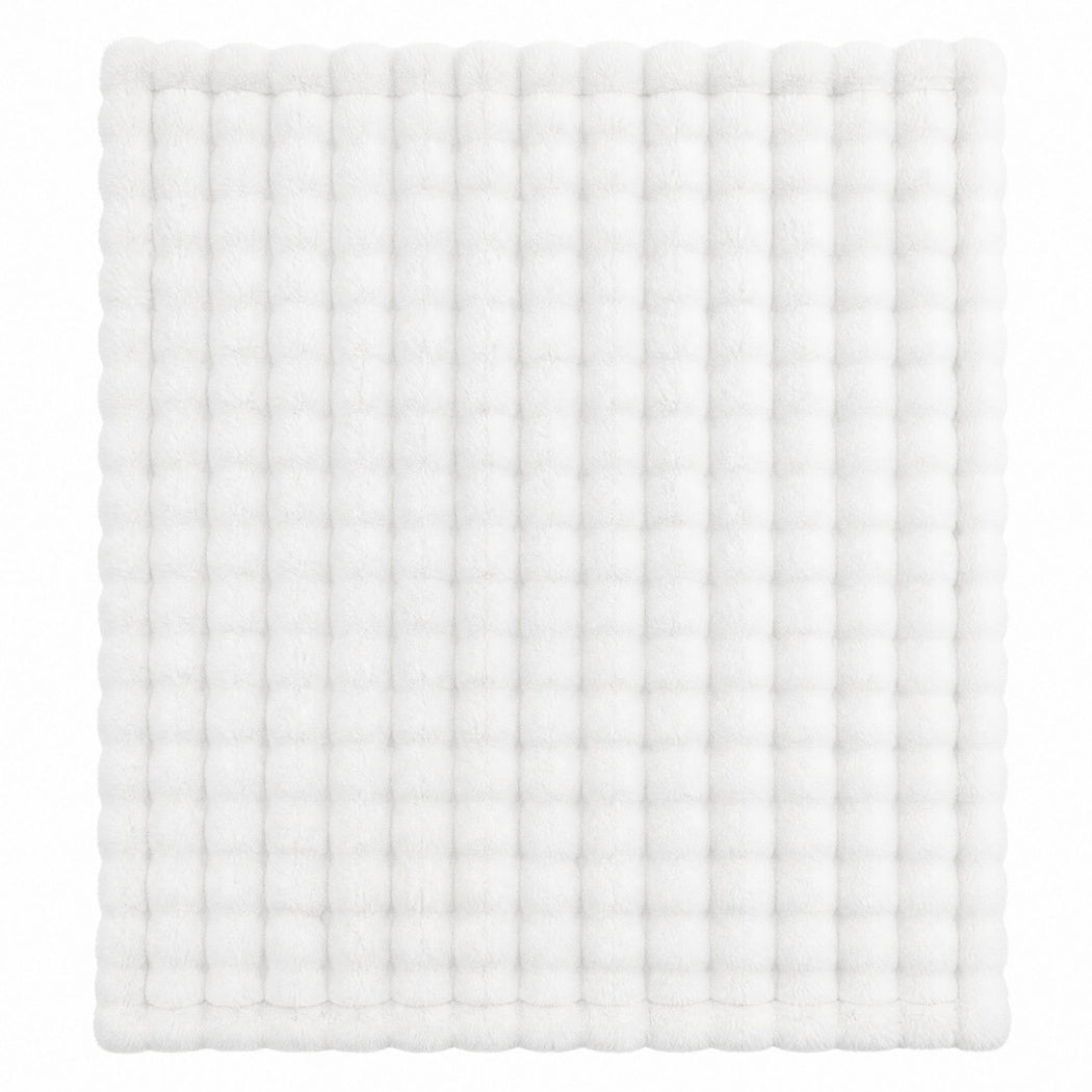 DreamZ Throw Blanket Fluffy Bubble Sofa Blanket Washable 200x240cm White-2109799587911503874