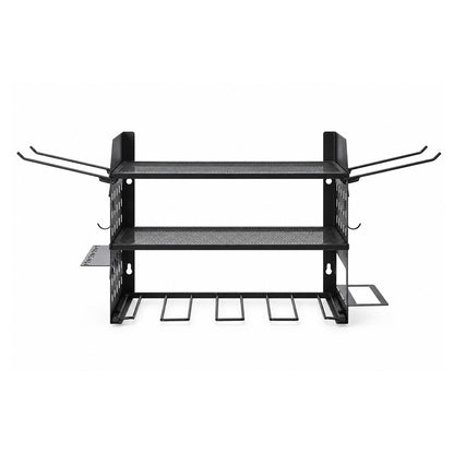 Levede Tool Storage Wall Mounted Tool Organiser Steel 3-Tier Rack Garage Black-2109799601542991874