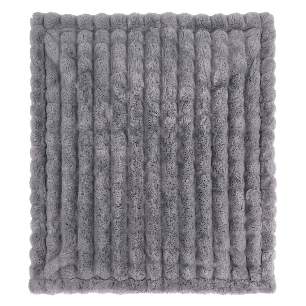 DreamZ Throw Blanket Fluffy Bubble Sofa Blanket Washable 150x200cm Gray-2109799587701788674