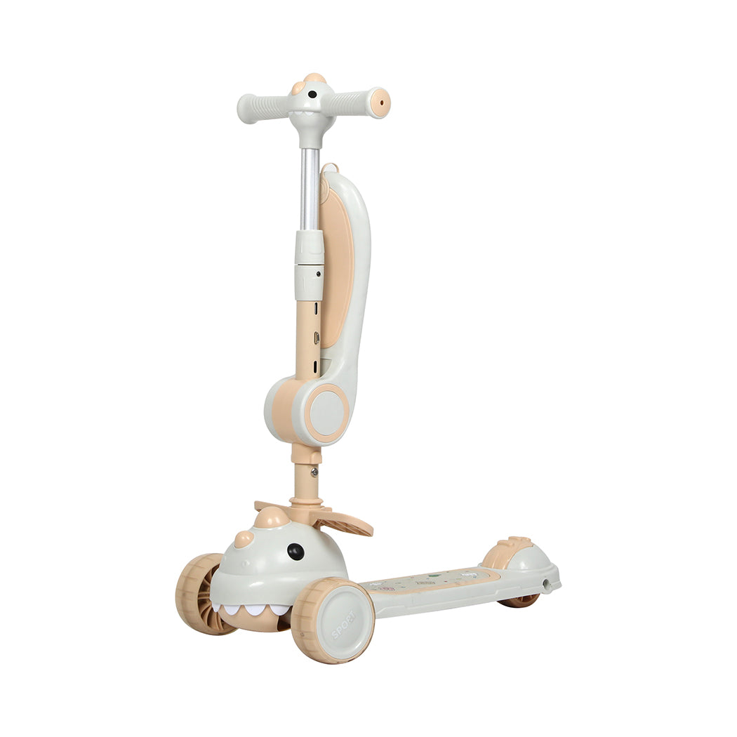 BoPeep Foldable Kids Scooter Flip-able Seat Beige-2065254404998696961