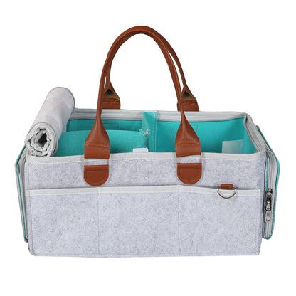 Bo Peep Baby Nappy Caddy Organiser Waterproof Liner With Shoulder Strap Grey-2109799595163455490