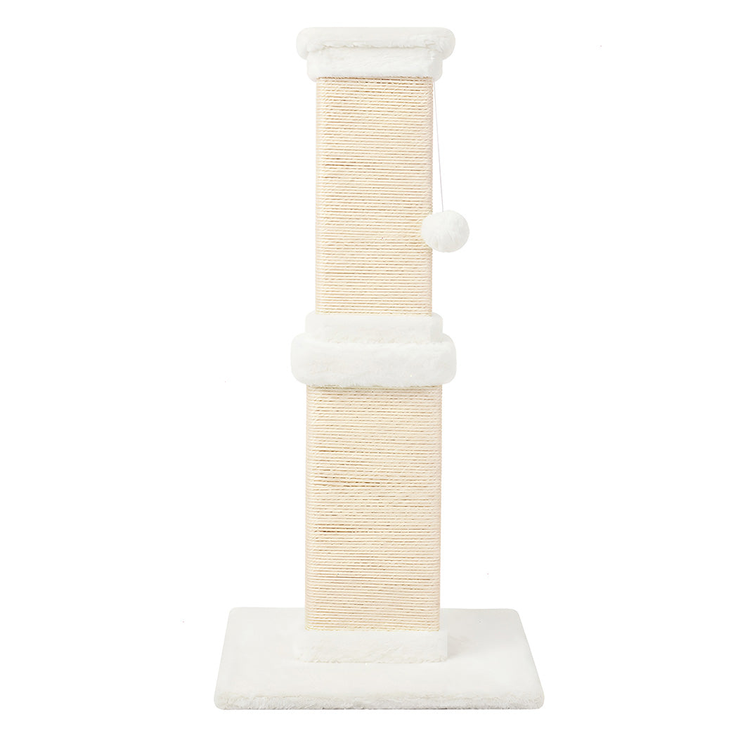 PaWz Cat Scratching Post 83cm Tall Sisal with Stable Base for Large Adults White-2109799598980272130