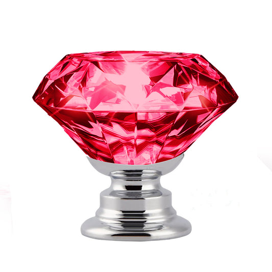 16 Pcs Red Crystal Knobs Diamond 40mm Large Red-2018816678120525825