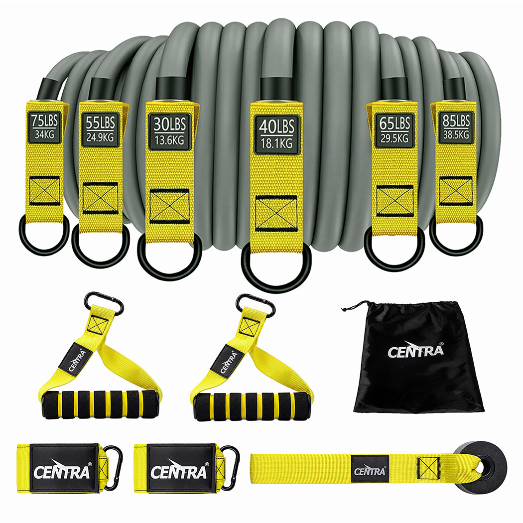 Centra 12 Pcs Resistance Bands Set Heavy Duty Workout Bands Strength Training-2050059020710055937