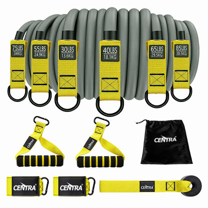 Centra 12 Pcs Resistance Bands Set Heavy Duty Workout Bands Strength Training-2050059020710055937