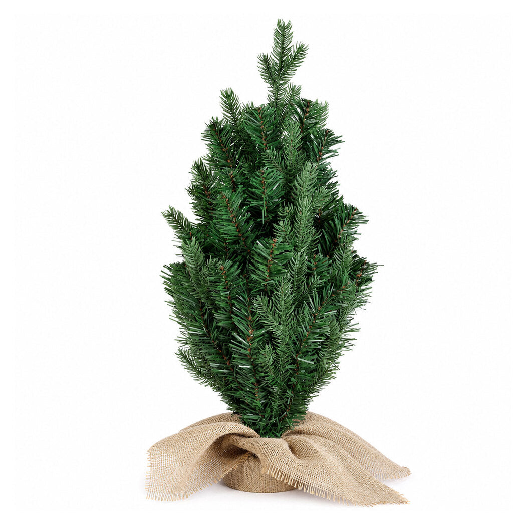 Santaco Christmas Tree 63cm Mini Xmas Tree 75 PVC Branches PVC Burlap Green-2100035037390049281