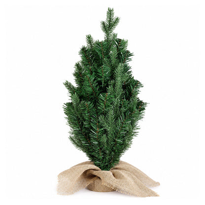 Santaco Christmas Tree 63cm Mini Xmas Tree 75 PVC Branches PVC Burlap Green-2100035037390049281