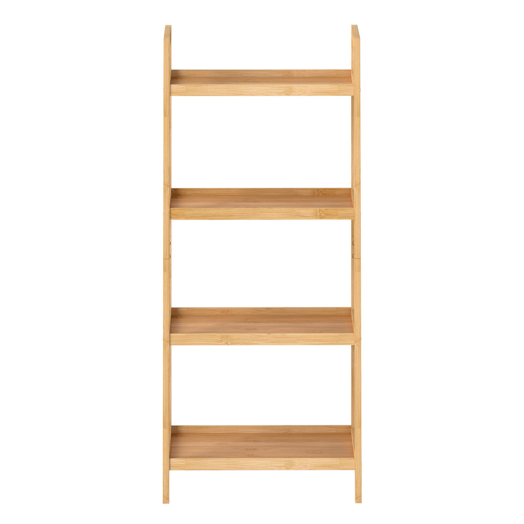 Levede Bamboo Ladder Bookcase 4-Shelf Books Plant Storage Shelf Rack Organiser-2050056773796237313