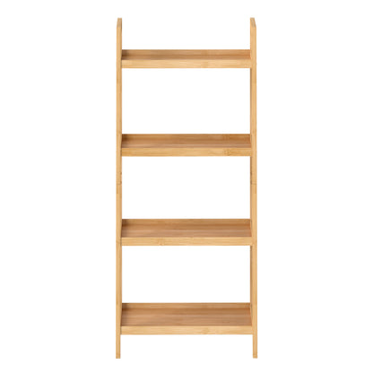 Levede Bamboo Ladder Bookcase 4-Shelf Books Plant Storage Shelf Rack Organiser-2050056773796237313