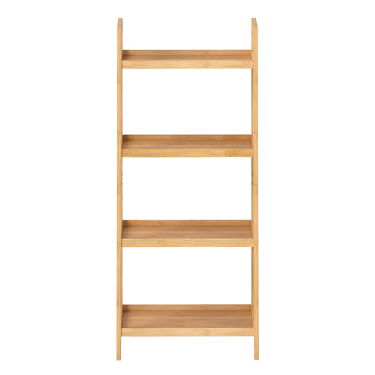 Levede Bamboo Ladder Bookcase 4-Shelf Books Plant Storage Shelf Rack Organiser-2050056773796237313