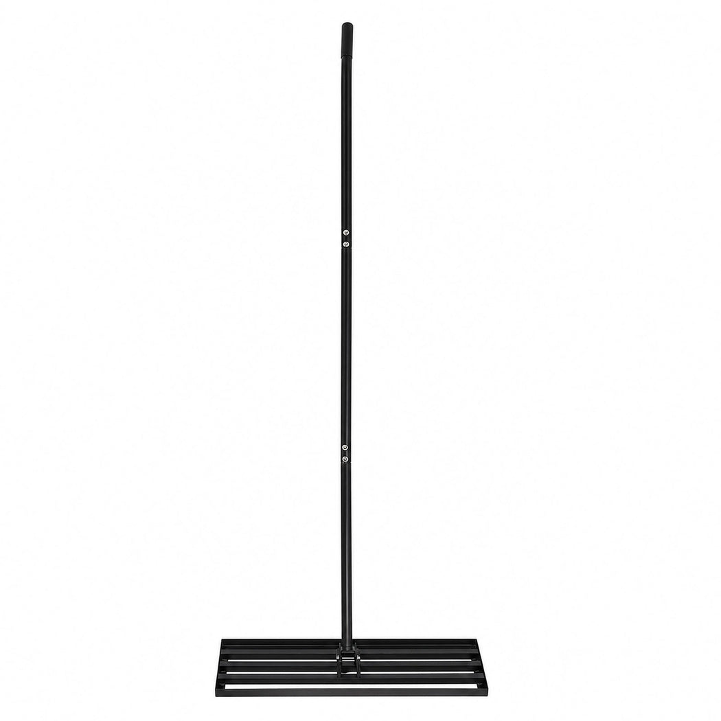 Lambu Lawn Levelling Rake Heavy Duty 75x25cm Steel Head Adjustable Handle Black-2109799600918040578