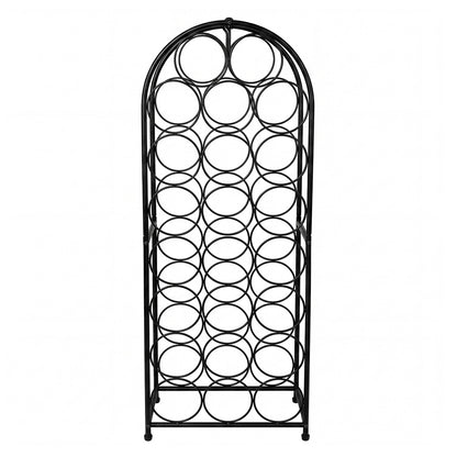 Levede 23 Bottle Wine Rack Kitchen Home Floor Storage Organiser Metal Black-2100035036840595457