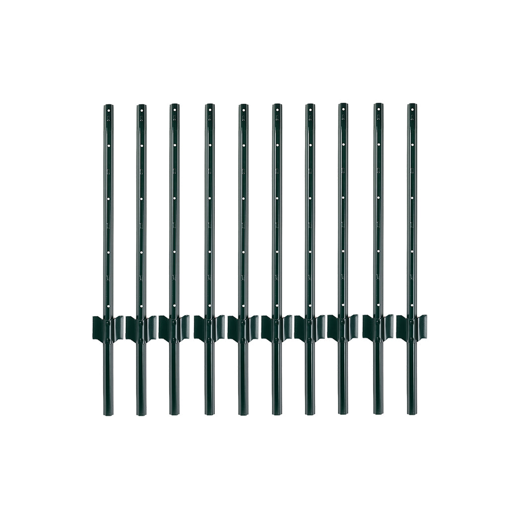 Garden U Fence Posts No Dig Metal Stakes Outdoor Yard Green 3ft 10Pack Green-2100035034437259265