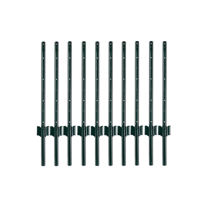 Garden U Fence Posts No Dig Metal Stakes Outdoor Yard Green 3ft 10Pack Green-2100035034437259265