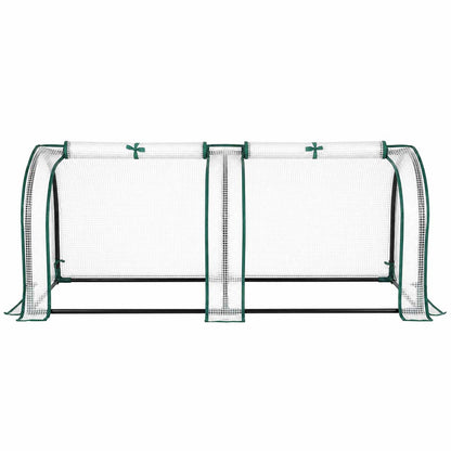 Lambu Mini Greenhouse Dual Zone PE Cover Tunnel Frame for Garden Transparent-2109799597935890434
