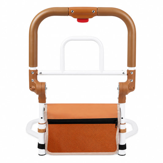 Levede Bed Rail Foldable 2 Handle Adjustable Height Non-Slip Grip Orange-2100034938442223617